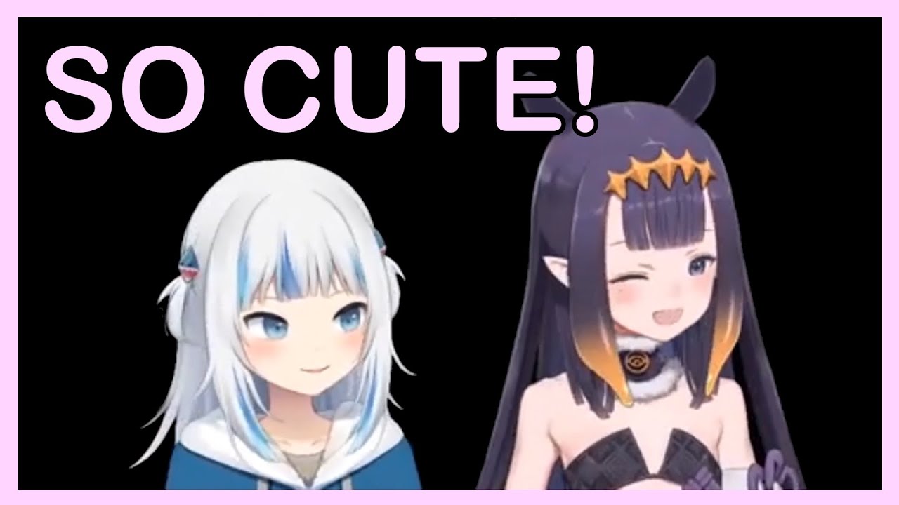 Gawr Gura and Ina trying to wink...