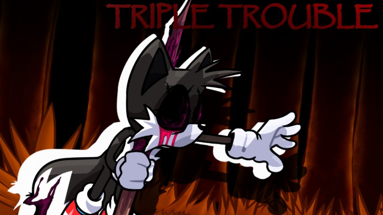 Sonic.EXE x FNF - Triple Trouble Tail's Forest, and Xenophane's Glitchy Matrix BG using LUA