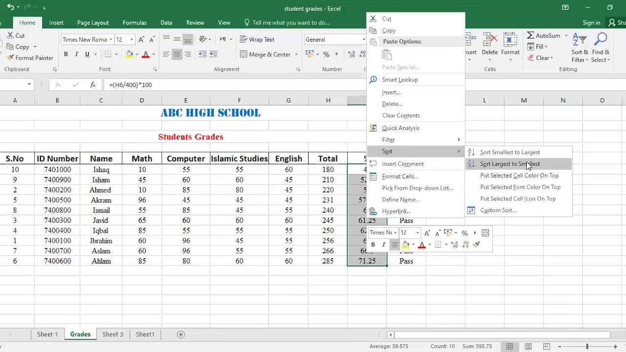 sorting-data-in-ms-excel-2013-and-2016-youtube