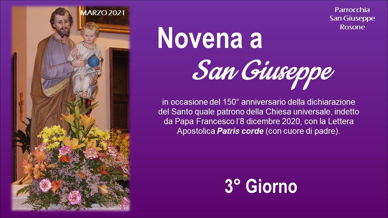 Novena a San Giuseppe: 3° giorno - YouTube