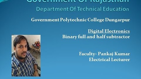 CS 205 Binary half and full subtractor By Pankaj Kumar GPC Dunagrpur