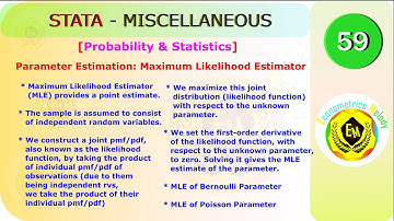 maximum likelihood estimation | parameter estimation | Probability and Statistics| U/Grad|MPhil| PhD
