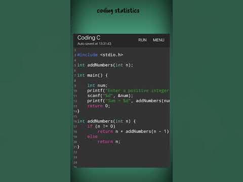 program to find sum of natural numbers using recursion | c practice ...