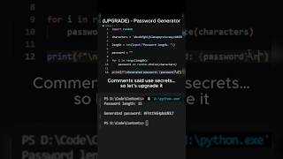 I upgraded the beginner password generator #python #learnpython #codingforbeginners #pythonprojects