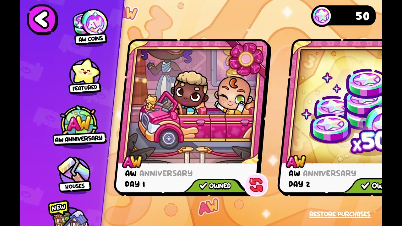 Dia 4 reclamando regalos del 3 aniversario de AW🍂🥳