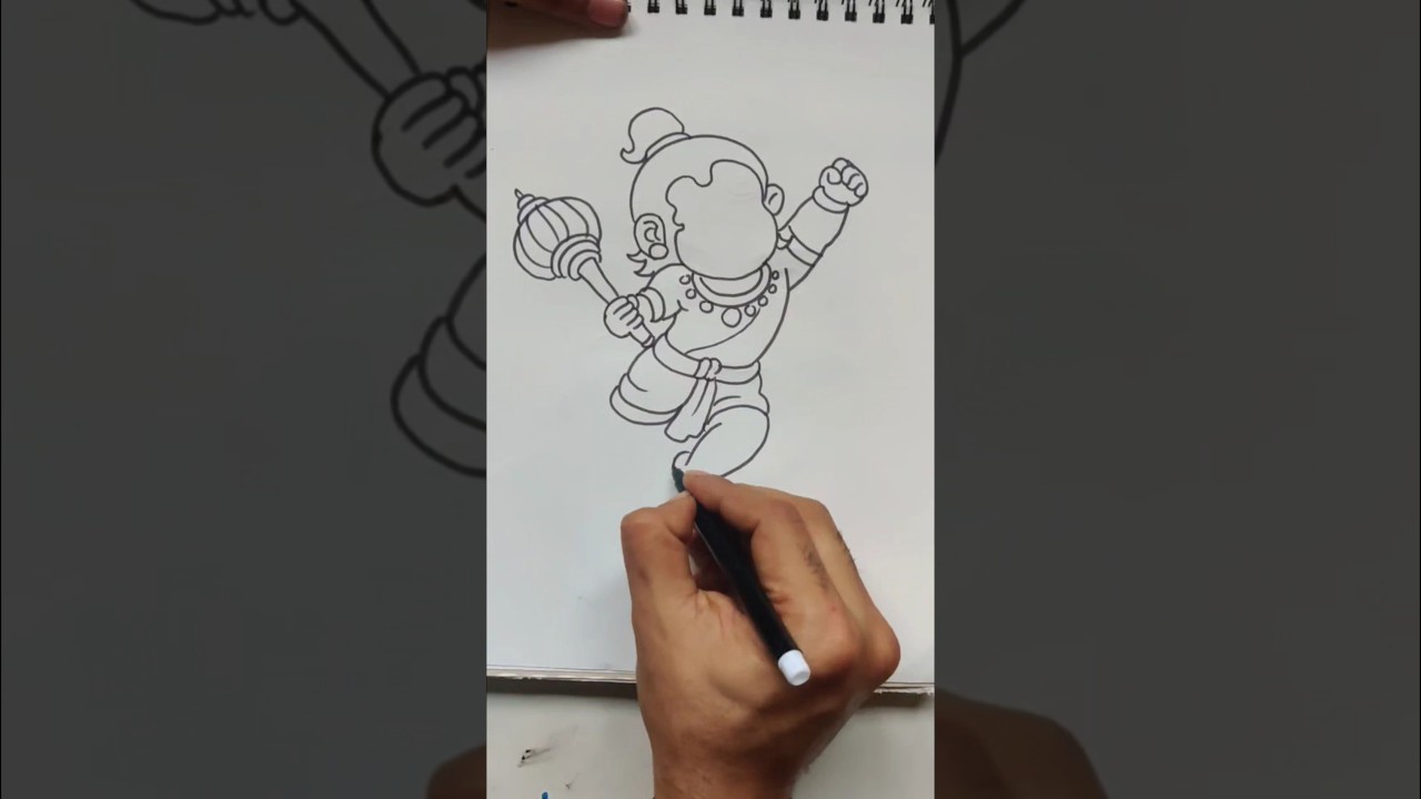 Quick simple and easy drawing of balhanuman trying to eat Sun 🌞 thinking it as a fruit