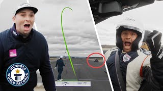 World Record Golf Shot Into Moving Car - Guinness World Records