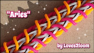 "Aries" Rainbow Loom Bracelet Tutorial (2 bars wide)