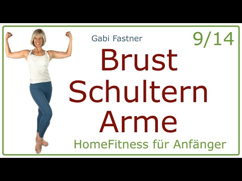 9/14 🍏 22 min. Brust, Schultern und Arme formen & trainieren, Einsteiger - Workout ohne Geräte