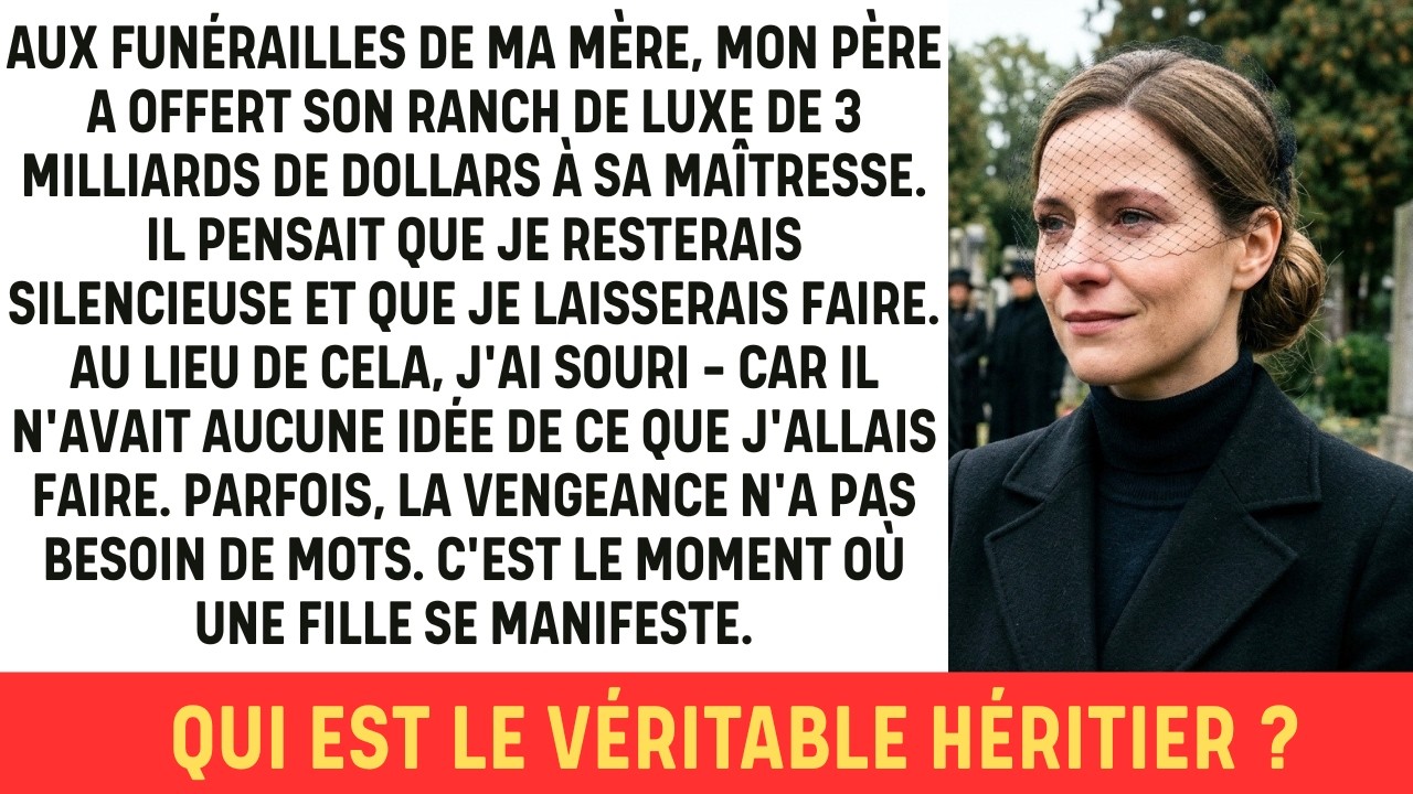 Le jour des funérailles de ma mère, mon père n’a pas pleuré une seule fois. Il s’est tenu devant son cercueil avec sa maîtresse, puis il lui a tendu l’acte de propriété du ranch que ma mère avait...