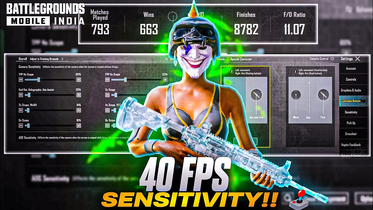 🤬 BGMI NEW BEST 40 FPS SENSITIVITY SETTINGS | ZENOX GAMING | 3.9 update ...