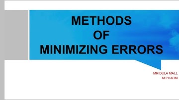 Methods of minimizing errors ppt