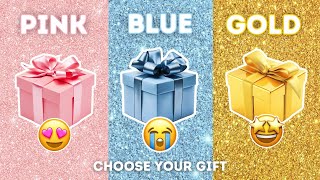 CHOOSE YOUR GIFT 🎁 PINK, BLUE OR GOLD 🎀💙⭐️ ULTIMATE 3 GIFT BOX CHALLENGE WITH 2 GOOD AND 1 BAD