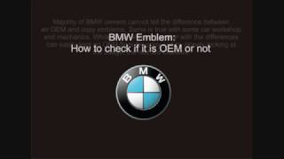 BMW Emblem Genuine OEM vs copy
