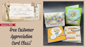 Free Online Card Class ~ January 2022  | FOUR Cards + 3D Frame Fold!