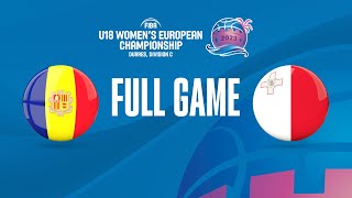 Andorra v Malta | Full Basketball Game | FIBA U18 Women's European Championship 2023