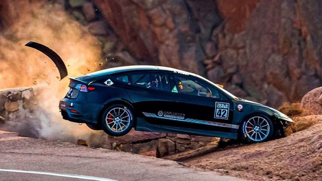 Tesla Model 3 Pikes Peak Crash Pics Are Crazy Intense