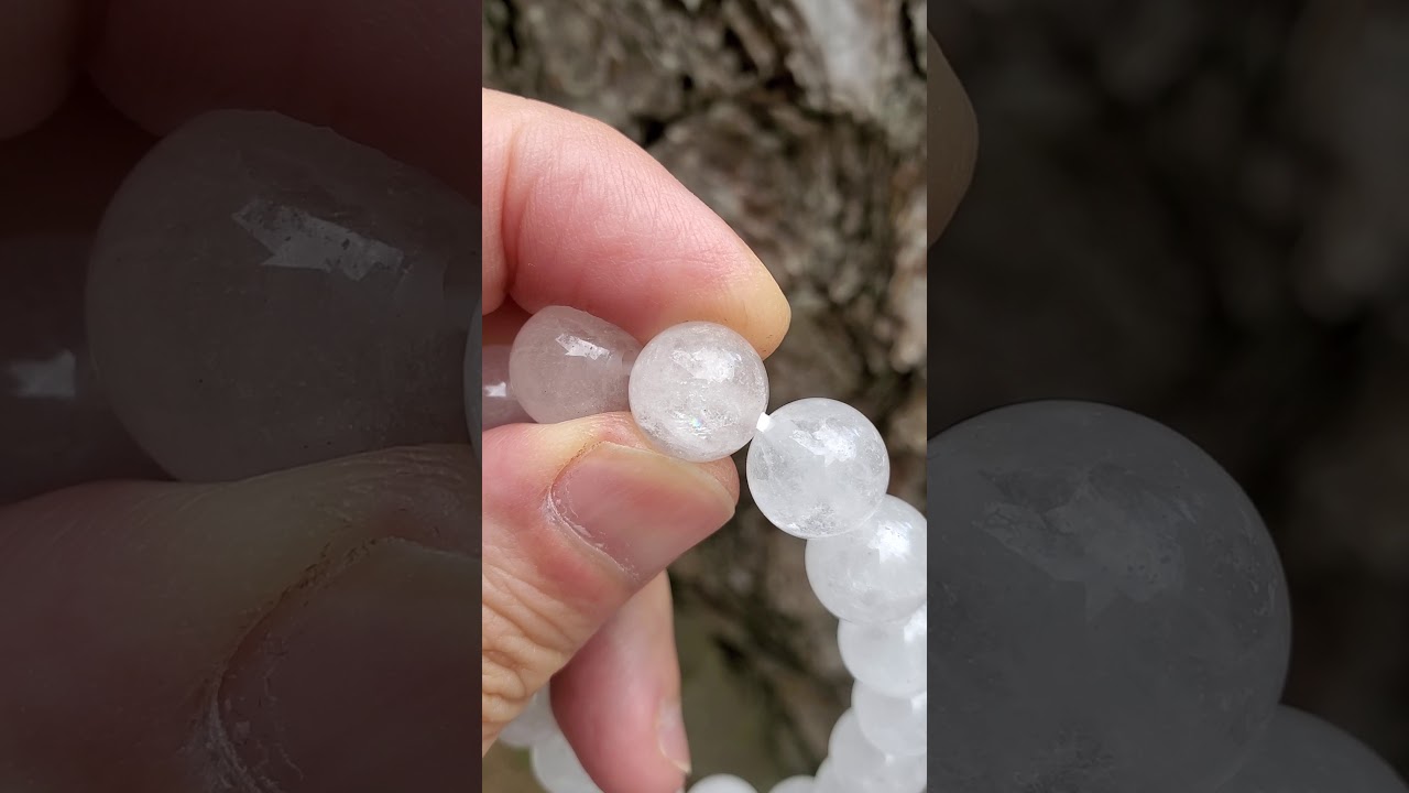 超高波動！虹入り高千穂産水晶ブレスレット12mm玉【超高波動・高品質