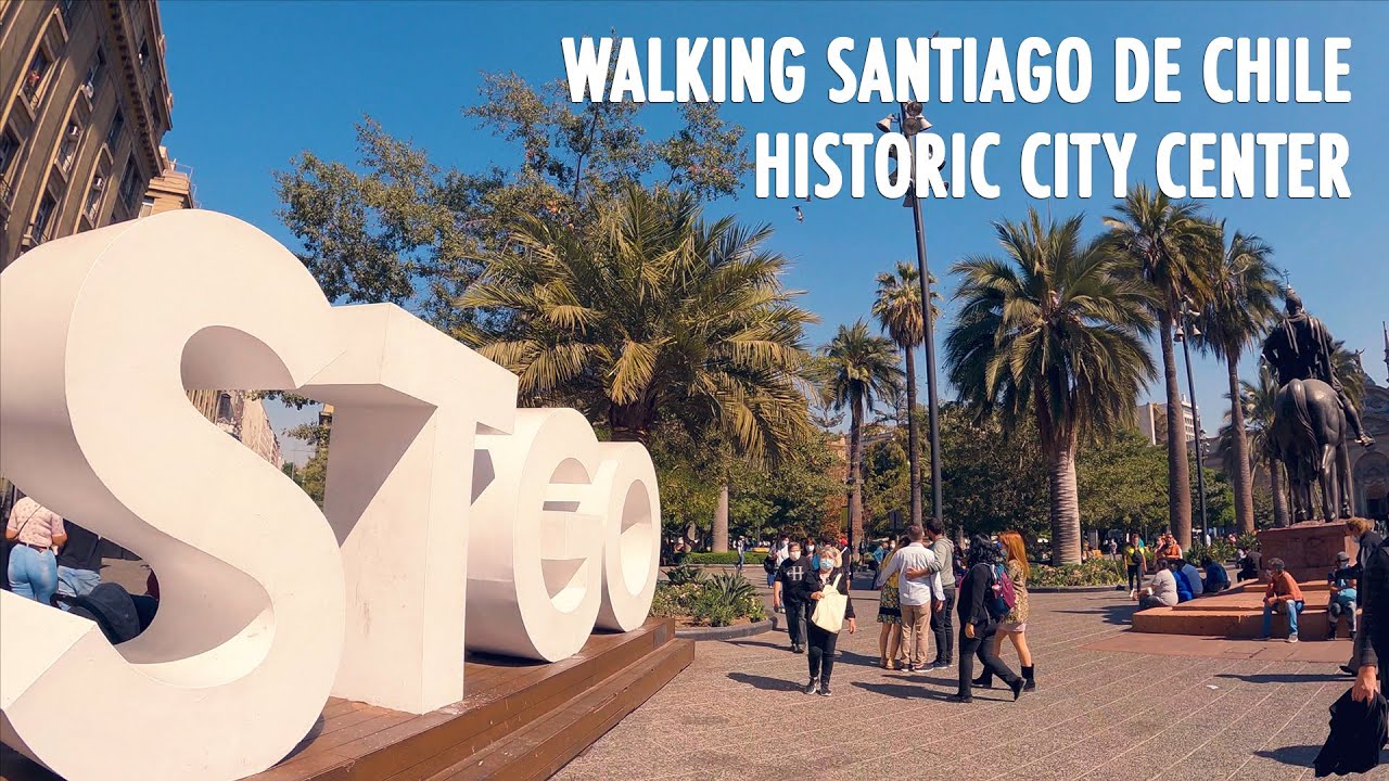 Caminando por Santiago de Chile: Centro - La Moneda, Plaza de Armas (Sonido Binaural) | 4K 50fps