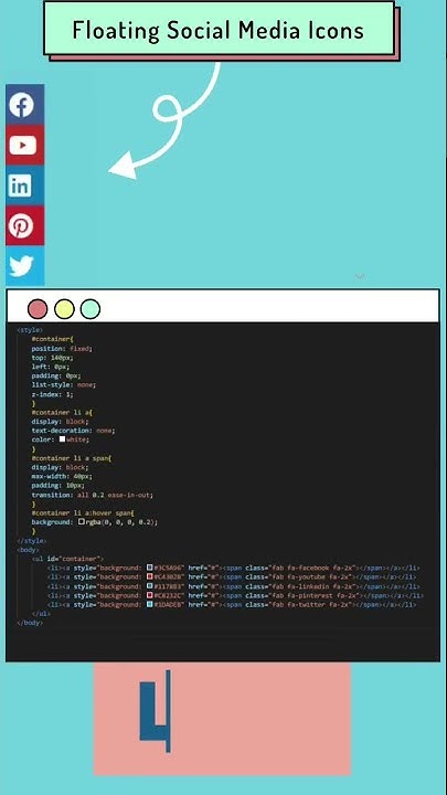 How to make floating social media icons html css - YouTube