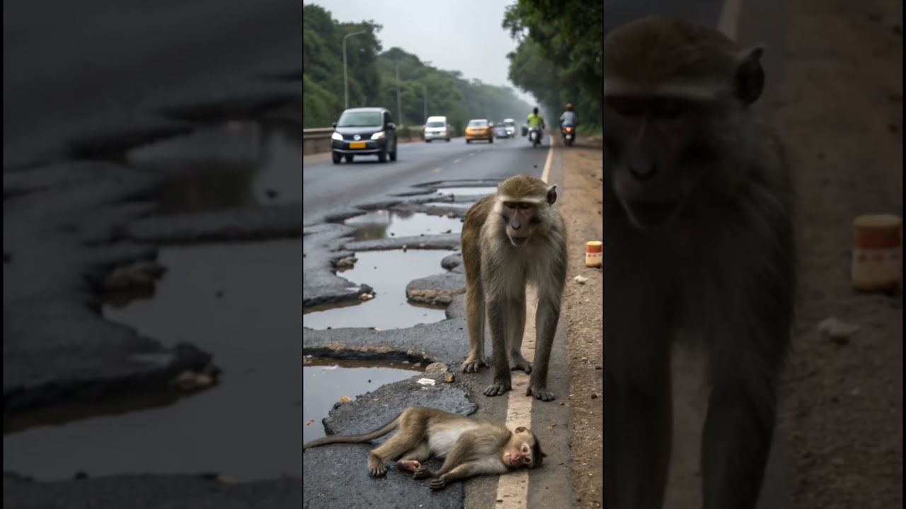 Mother Monkey Rescues Baby After Electric Shock Animal Rescue Mysterious Land