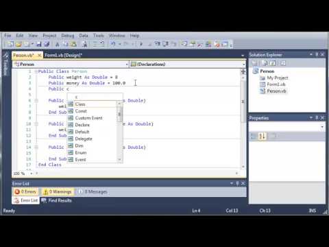 Visual Basic Tutorial   91   Introduction To Classes   YouTube