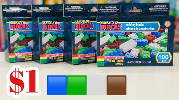 $1 for 100 PCS  🟦🟩⬜️🟫   MAKE-IT BLOCKS from Dollar Tree | $1 Toy Reviews