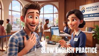Opening a Bank Account! Easy English Conversation for Beginners (A1-A2)