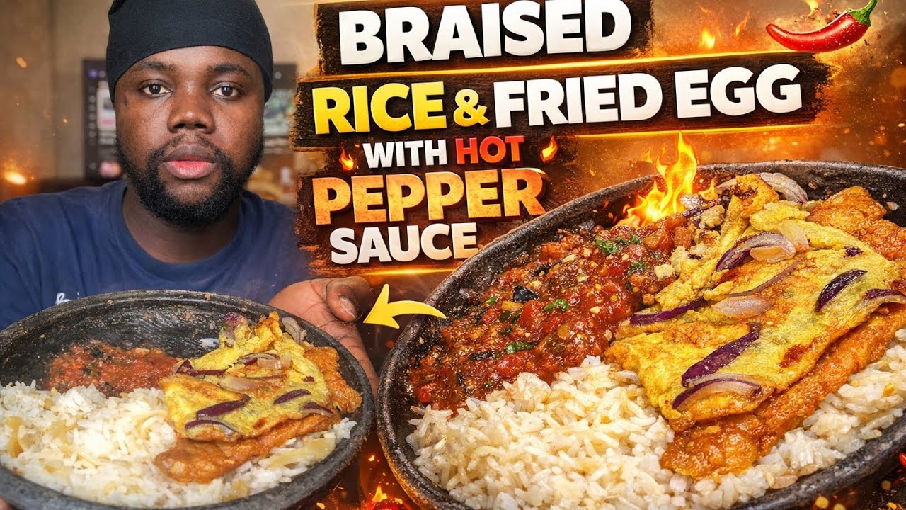 Braised rice and fried egg with pepper 🌶️ 