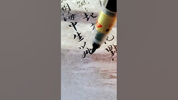 Satisfying Chinese calligraphy brush pen practice 中国书法