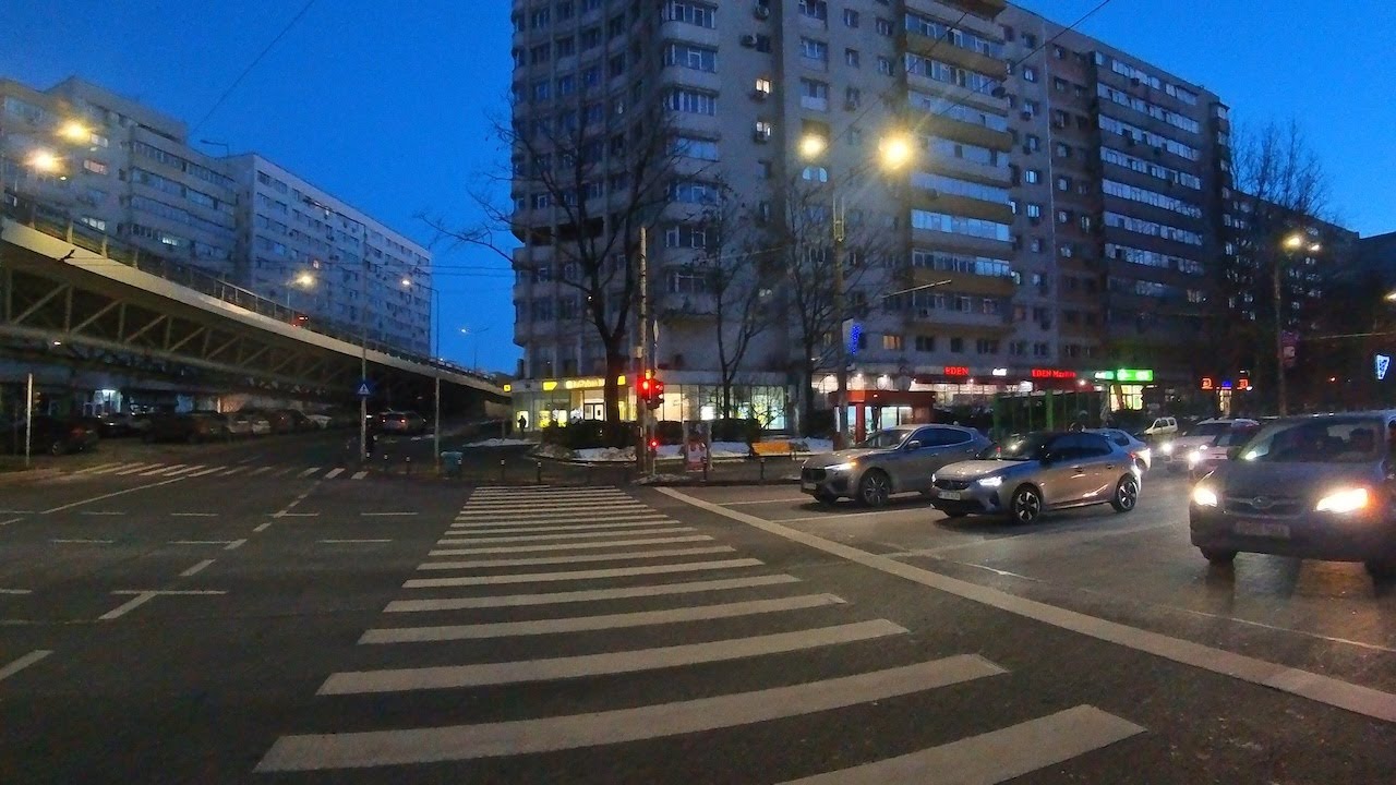 Walking Through Bucharest from Dusk to Night | POV City Atmosphere
