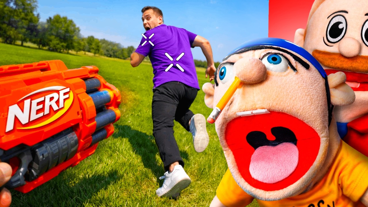 Jeffy Reacts to VIDEO GAME NERF WAR in REAL LIFE!