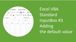 Excel VBA Standard InputBox #3 - Adding the default value