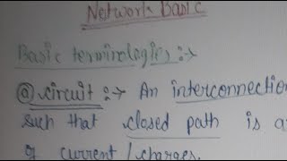 NETWORK THEORY /LECTURE-1/BASIC TERMINALS///