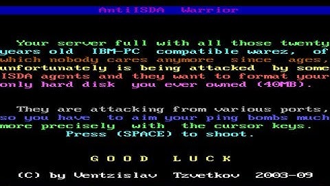 AntiISDA Warrior game for IBM-PC compatibles (MS-DOS)
