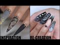 BLACK MELTED ROSE INSPIRED ACRYLIC NAIL ART TUTORIAL