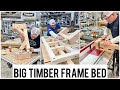 Building a big floating timber frame bed
