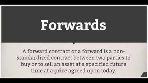 Forwards (Sample Video) - Strategic Financial Management - Derivatives - Forward and Futures