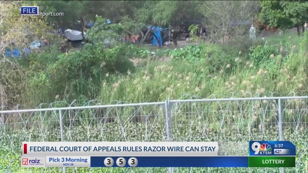 Court backs Texas over razor wire installed on US-Mexico border - YouTube