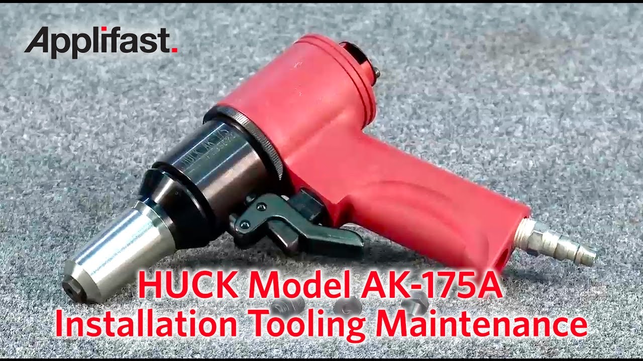 Huck Ak-175 Pneumatic Riveter Aircraft Tool With Case and Tips 6ncx3 Rivet for sale online 