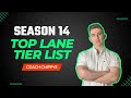 Season 14 top lane tier list