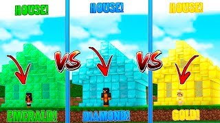 Minecraft DONUTS EMERALD HOUSE VS BABY DUCKS GOLD HOUSE VS BABY MAX'S DIAMOND HOUSE!!