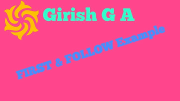 First and Follow solved example