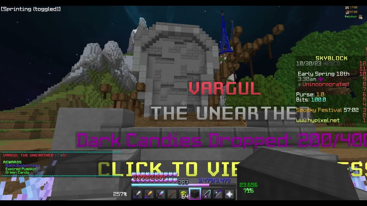 Hypixel Skyblock - The Great Spook Event - VARGUL THE UNEARTHED MILESTONE 4