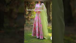 dress stitching ideas from Georgette saree//long frock designs