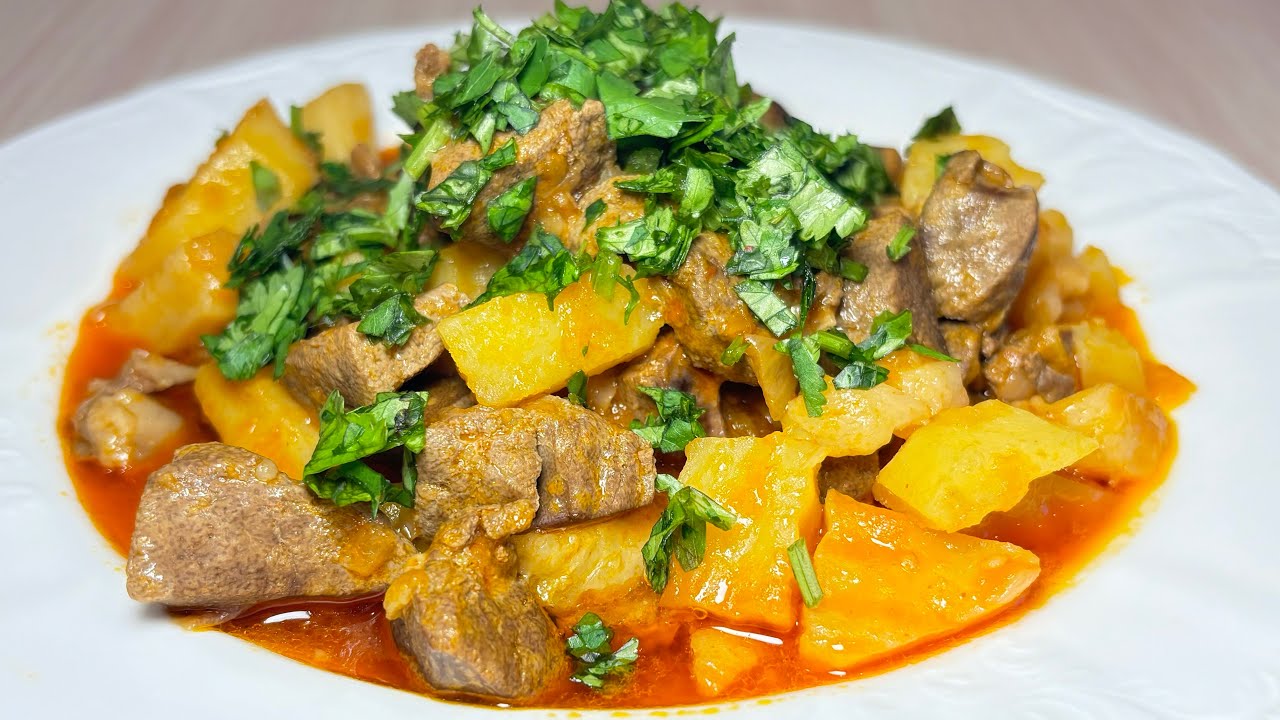 ÜRƏK-CİYƏR QOVURMASI –🔥ЖАРКОЕ ИЗ СЕРДЦА И ПЕЧЕНИ – 🔥LAMB HEART & LIVER STEW –🔥