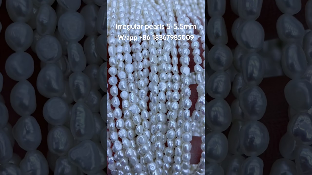 Freshwater white irregular pearls, 5-5.5mm, good quality, good luster. 