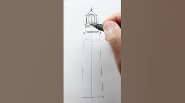 Drawing a Lighthouse in Pencil #shorts #lighthouse #pencildrawing