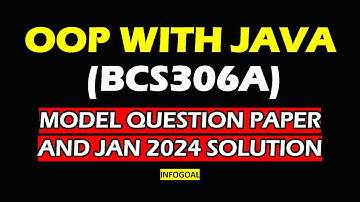 OOP With Java Model Question Paper Solution | Java Previous Year Question Paper Solution | Infogoal