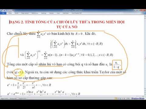 Video Phương pháp tính tổng của chuỗi lũy thừa - youtube